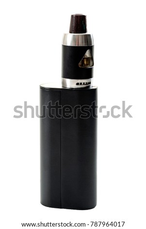 Vaping device and electronic cigarette concept with a vaporizer isolated on white with a clipping path included