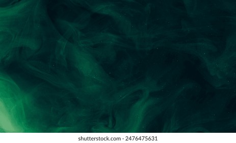 Vapor cloud. Glitter mist. Blur green blue color sparkling dust particles texture smoke floating on dark abstract art background. - Powered by Shutterstock