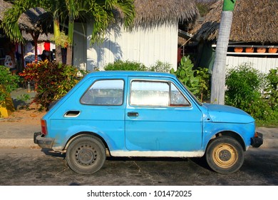 VARADERO, CUBA - FEBRUARY 10: A Fiat 126 on February 10, 2011 in Varadero, Cuba. The Fiat 126 is a city car introduced in October 1972 at the Turin Auto Show as a replacement for the Fiat 500.