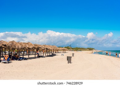 VARADERO, MATANZAS, CUBA - MAY 18, 2017: View of the sandy beach. Copy space for text - Shutterstock ID 746228929