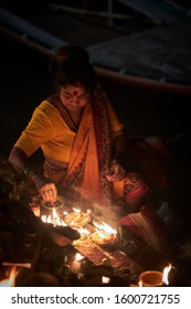 Varanasi, 11/22/18, India.
Local People During The Dev Deepavali, The Festival Of Kartik Poornima. It Falls On The Full Moon Of The Hindu Month Of Kartika And Takes Place Fifteen Days After Diwali