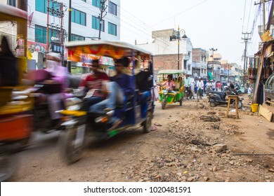 Varanasi City,  [11-04-2017 Traffic Jam, Uttar Pradesh, India, Chaotic Indian Street]
