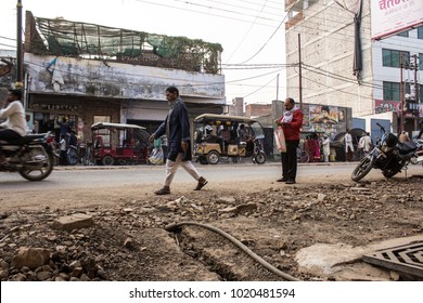 Varanasi City,  [11-04-2017 Traffic Jam, Uttar Pradesh, India, Chaotic Indian Street]
