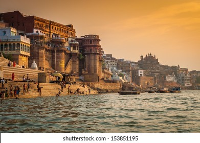 Varanasi Morning At Ganga River