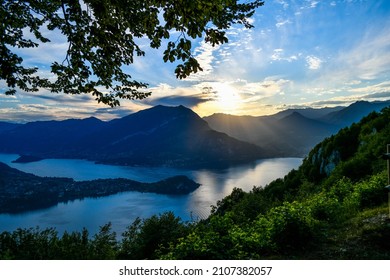 Varenna, Italy - 07.02.2021: The Amazing View Of Lake Como