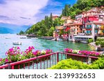 Varenna, Lake Como - Holidays in Italy view of the most beautiful lake in Italy, Lago di Como, Lombardia.