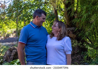 Getúlio Vargas-Rio Grande Do Sul-Brazil - October 31st 2021:  Couple In Love Celebrating Their 32nd Wedding Anniversary