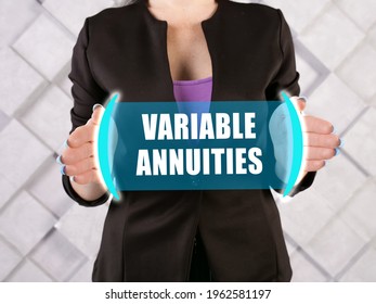  VARIABLE ANNUITIES Phrase On The Screen.  
