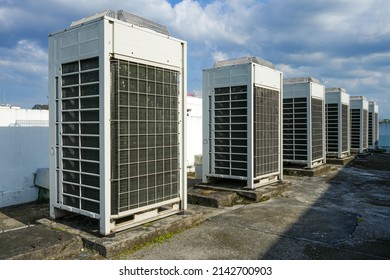 Variable Refrigerant Flow Or VRF On A Site Of Rooptop Building