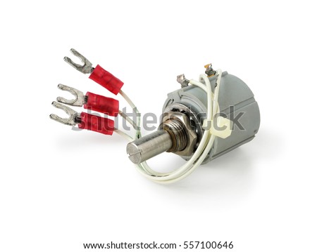 Variable Resistor Potentiometer isolated on white background clipping path
