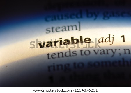 variable word in a dictionary. variable concept.