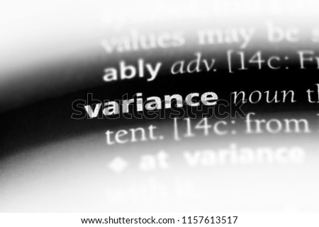 variance word in a dictionary. variance concept.