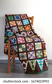 Variant of the well-known quilt Dear Jane on chair