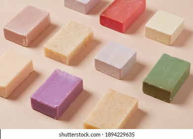 Variation of hand made soap bars - Shutterstock ID 1894229635