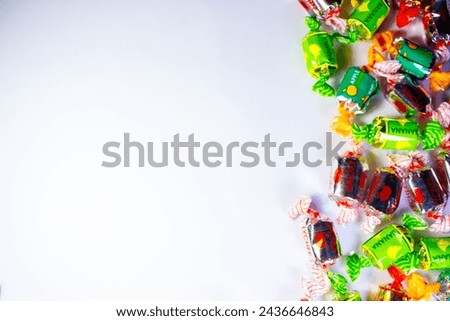 variety of candies on a whitebackground