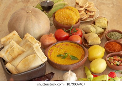 Variety Of Chilean Typical Food 