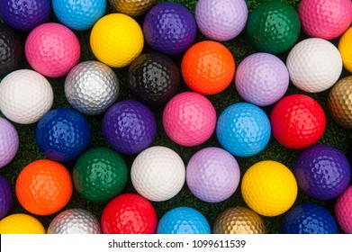 Variety Of Colorful Balls For Putt Putt Or Mini Golf