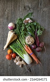 A Variety Of Garden Root Vegetables Still Life