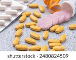 Variety of medicines and drugs.Medicine and healthcare concept