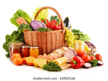 Variety Organic Grocery Products Isolated On Stock Photo 169825166 ...
