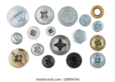 Collection Old Rusty Screw Heads Metal Stock Photo 1013408380 ...