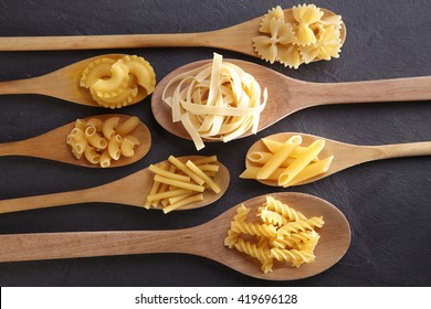 Variety of types and shapes of Italian pasta. Dry pasta background

 - Powered by Shutterstock