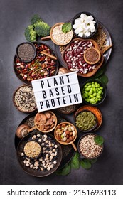 Variety Of Vegan, Plant Based Protein Food, Legumes, Lentils, Beans