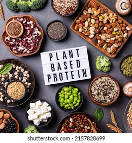Variety of vegan, plant based protein food, legumes, lentils, beans - Shutterstock ID 2157828699