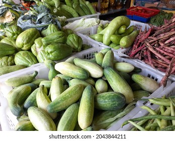 Variety Of Vegetables In The Wet Market In Malang, Indonesia