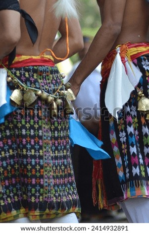 Variety woven patterns, traditional skirts from Manggarai, East Nusa Tenggara, Indonesia. Selective focus.