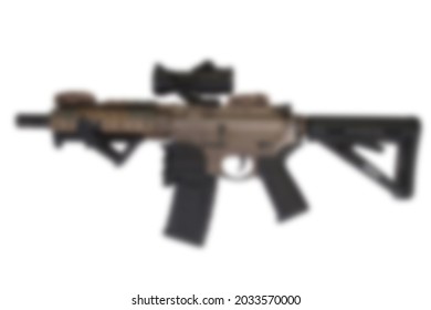 The variocolored blurred image of special forces rifle