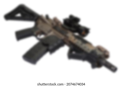 The variocolored blurred image special forces rifle