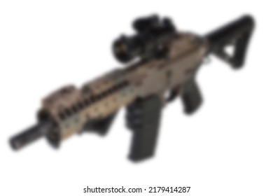 The variocolored blurred image special forces rifle
