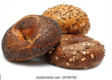 Various Baked Goods Isolated On White Background