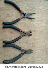 Various Black Pliers Made Of Steel