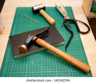 Various Book Binding Tools For Use By Hand