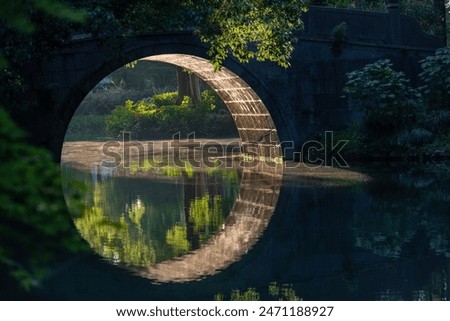various bridges are one of key components of west lake landscape, hanghzou