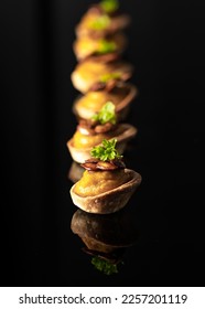 Various canapes with multiple toppings 