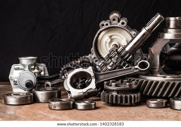 Various Car Parts Accessories On Black Stock Photo (Edit Now) 1402328183