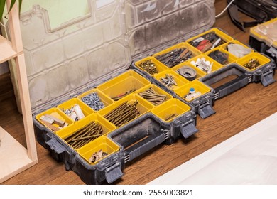 Various carpentry tools, consumables and fixtures. - Powered by Shutterstock