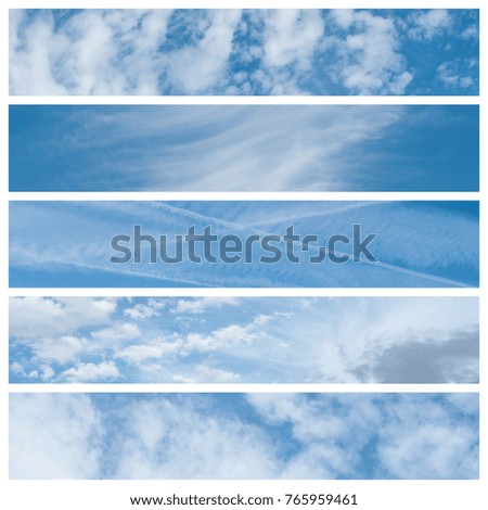 various cloudy sky collage texture