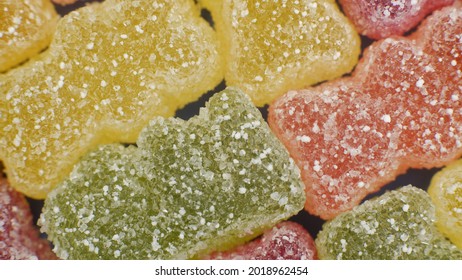 Various Colorful Sour Gummy Bears As Sweets