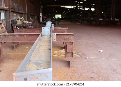 Various Components Such As Columns, Rafters, Purlins, Girts, And Panels For Steel Erection Of Metal Building.