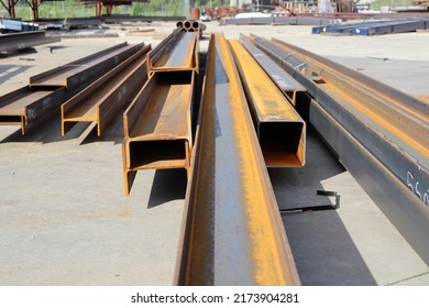 Various Components Such As Columns, Rafters, Purlins, Girts, And Panels For Steel Erection Of Metal Building.