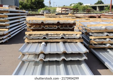 Various Components Such As Columns, Rafters, Purlins, Girts, And Panels For Steel Erection Of Metal Building.