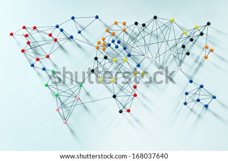 Various connections implying a world map
