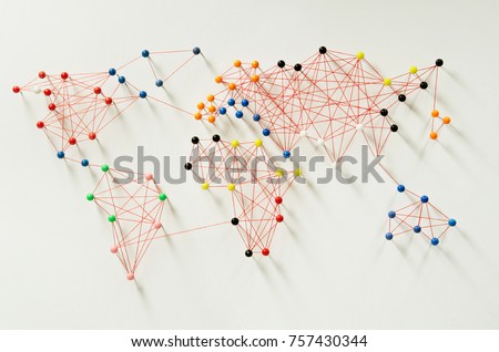 Various connections implying a world map