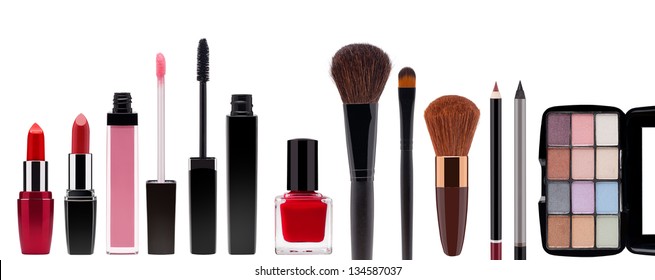 Various Cosmetics on white background - Powered by Shutterstock