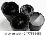 Various depth of camera footage on white table