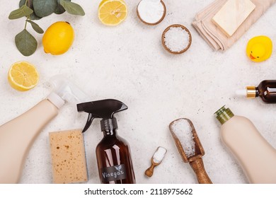 Various Eco Cleaners And Eco Cleaning Items For Home. To